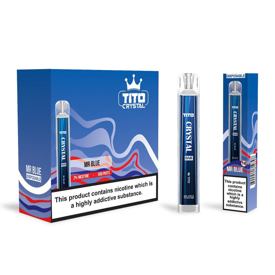 Tito Crystal Bar Vape Pen 600 Puffs Disposable Vape (Box of 10)