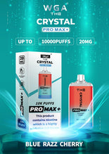 Crystal Pro Max 10000 bouffées jetables, 26+ saveurs