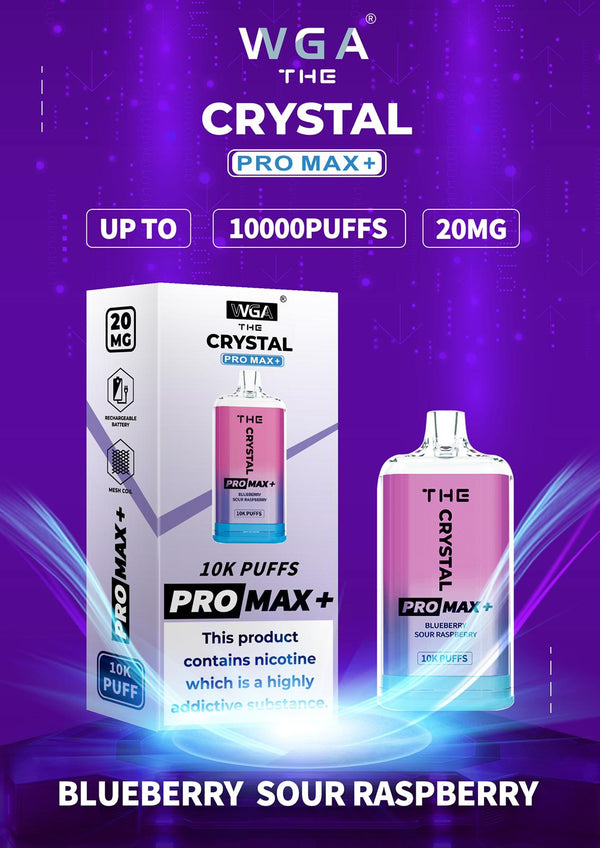 Crystal Pro Max 10000 bouffées jetables, 26+ saveurs